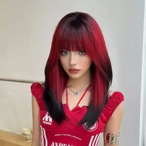 여성가발 롱 염색 베리 스트레이트 부드럽고 양끝 모발 편안한 컬러 풀커버 심쿵마켓