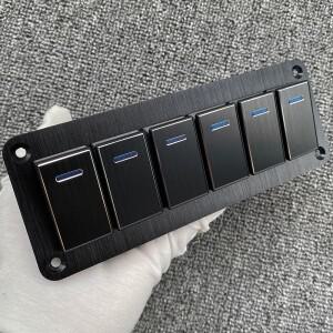 금속 2-8 갱 해양 보트 스위치 패널 LED ON-OFF 로커 스위치 패널 해양 보트 캐러밴 RV 12V 24V 자동차