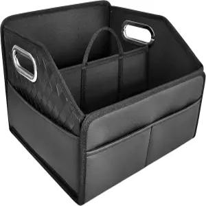 TKSATMD 카시트 정리함 패셔너블한 패턴 가죽 접이식 핸들 앞좌석 캐디 다목적 6개의 자동차 3개의 뒷면