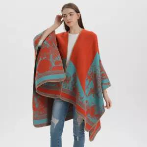 여자망토 에스닉 니트 숄 캠핑 따뜻한 망토 여행 트임 심쿵신상