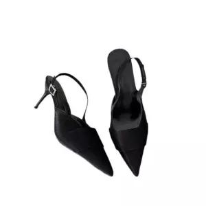 여성용 여름 일자 힐 샌들 패션화 없는 여하이힐 웨지힐 버클 스틸레토 원픽2