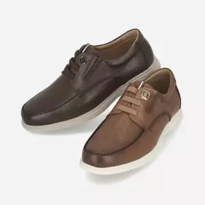 엘칸토 HC03 남성 캐주얼화 소가죽 광폭 경량 밴딩끈 쿠션 엠보 데크슈즈 LCMC83U413