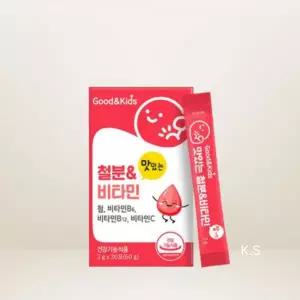 굿앤키즈 철분비타민 딸기맛 30포 3박스 (3개월분)