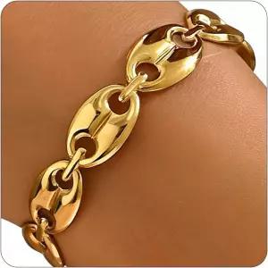 여성용 라트비우 골드 커프 팔찌 18K 도금 앙증맞은 오픈 뱅글 미니멀리스트 조절식 손목