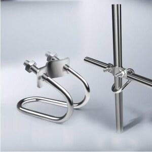 1PCS M6M8 304 아연 도금 자형 튜브 파이프 크로스 클램프