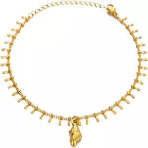 여성용 라이트 월 골드 발찌 18K 도금 조절 가능한 여름용 심플 풋 주얼리 발목 팔찌