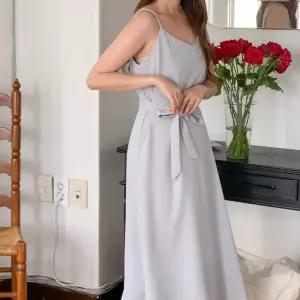 [옷자락] 여자 프리 스트랩 끈나시 슬림 롱원피스