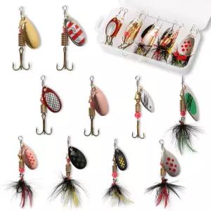 낚시 루어 스피너 미끼 베이스 송어 연어 메탈 하드 포함 태클 박스 키트