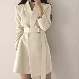 벨트원피스 페미닌 원피스자켓 브이넥카라 벨트 포인트 원피스