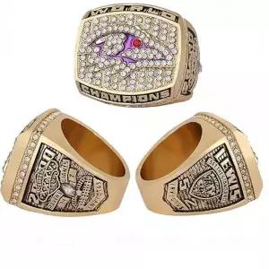 DmiTesoros 내셔널 풋볼 챔피언십 링 2000 볼 레이븐, 나무 상자 포함, 크리스마스와 생일을 위한 선물