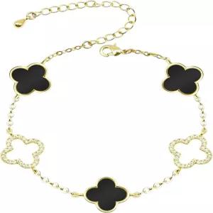 여성용 클로버 팔찌 18k 골드 도금 실버 럭키 포 링크 체인 매력적인 트렌디한 주얼리 선물