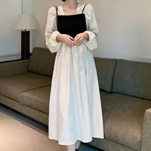 롱원피스 화이트 봄 여름 격식 소개팅룩 산뜻한 긴팔