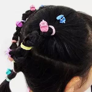 애기 고무줄 어린이 16개 박스 세트 미니 머리끈