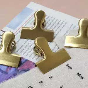 무광 메탈 집게 소형 골드 사무용집게 메모집게 인테