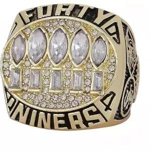 DmiTesoros 내셔널 풋볼 챔피언십 반지 1994 49ERS 크리스마스 및 생일을 위한 나무 상자 선물, 목재, 큐빅