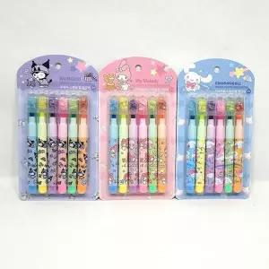 산리오 6색 형광펜 세트 다이어리 꾸미기 공부용 마커펜 학생