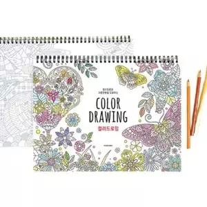 핑크풋 감성 취미 스케치북 컬러링북 중급자용 일러스트 드로잉