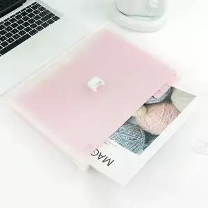 핑크풋 서류 정리함 반투명 문서 보관함 사무용 화일박스 핑크