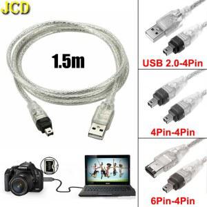 JCD 1394 파이어와이어 USB 4P 6P에서 4핀 IEEE 연결 케이블 캠코더 미니 DV HDV 카메라 비디오 캡처 데이터