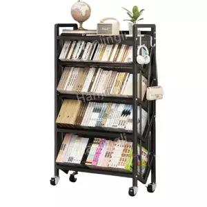 북트레이 잡지꽂이 책장 선반 거치대 테이블 매거진랙 수납 바퀴 북트롤리 철제 이동식 책꽂이