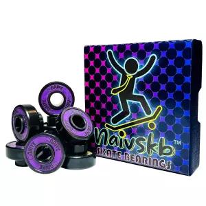 내장된 스페이서가 있는 Naivskb 스케이트보드 베어링 8팩 식스 볼 608 8mm 롱보드 크루저 서프스케이트