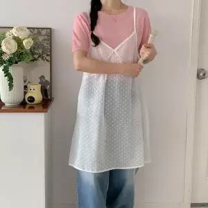 [신세계라이브쇼핑][옷자락] 여자 브이넥 끈나시 시스루 가슴 절개 미니 원피스