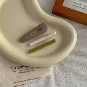 일자 집게머리핀 헤어집게핀 클립 3개 세트 실삔 머리