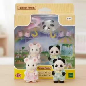실바니안 패밀리 단짝 아기친구들의 비오는날 산책 아기동물 인형 피규어 우산 장화 미니어처