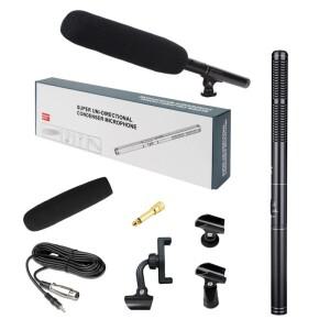 휴대용 인터뷰 마이크 카디오이드 콘덴서 샷건 DSLR DV 카메라용 브래킷이 있는 전문 녹음