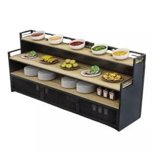 샐러드바 셀프 진열대 뷔페 테이블 식기 접시 수납 선반