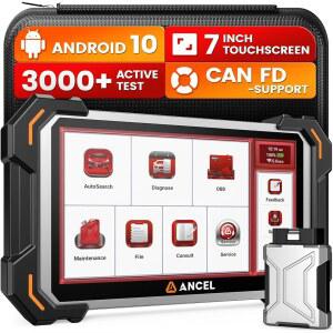 ANCEL DS500BT 양방향 스캔 도구, 28개 이상의 서비스를 제공하는 전체 시스템 자동차 진단 스캐너, 인젝터 코딩, DPF / 브레이크 BMS 오일 기어 스로틀 기능, CAN FD 지원, 평생 무료 업데이트