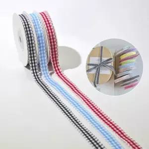 장식 간식포장 리본 꾸미기 체크패턴 롤끈 헤어핀 DIY만들기 선물 포장 답례품 리본끈 레이스