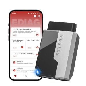 Ediag 엘리트 킹볼렌 블루투스 OBD2 스캐너, iOS 및 Android용 평생 무료 양방향 스캔 도구, 무선 풀 시스템 자동차 진단 15개 이상 리셋 서비스, CANFD, FCA AutoAuth