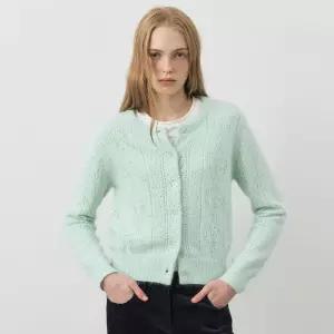 앙고라 크로셰 라운드넥 가디건_3COLORS