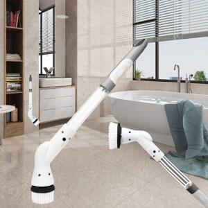 무선 전동 회전 욕실 가능 바닥 청소 속도 고속 연장 조절 샤워 핸들 브러시 스크러버 타일