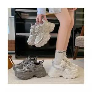 여성 러닝화 리얼 가죽 큐빅 가을 메쉬 에어 캐주얼 화 MODU3