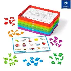 IN96207-1 자석 알파벳 트레이 단어놀이 48pcs 색상랜덤 / 기초영어