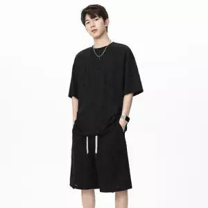 캐주얼 하계 투피스 남자트레이닝복세트 반팔 쿨링 세트 트레이닝 티셔츠 반바지 컴포트 5부 ible2