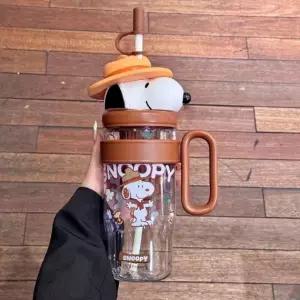 까코 스누피 3D 피규어 물병 1060ML 대용량 휴대용 물통 캠핑 운동용 보틀