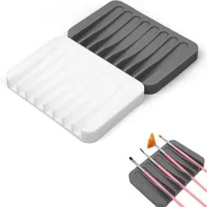 페니튜에 2개의 페인트 브러시 홀더 실리콘 세척 가능한 정리대 8개의 슬롯이 있는 오일 아크릴 수채화용