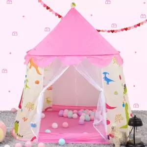 RR 파스텔 공룡텐트 (핑크) 유아 어린이 미니 텐트 볼풀 휴대용 놀이방