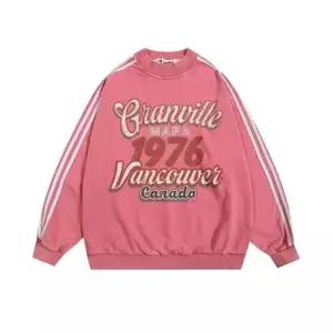 빈티지 레터링 프린트 힙합 트리플 여자티 톤온톤 풀오버 루즈핏 라운드 맨투맨 커플 바 원템5