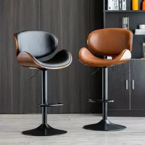 의자 등받이 가죽 고급 원목 바퀴 홈바 의자 높은