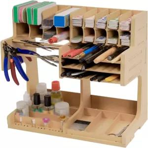 MDF 소재의 부카소 나무 모형 키트 정리함 페인트 랙 드라이버/브러시 홀더 타미야 및 도구용 GK1