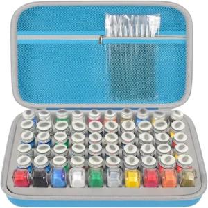 테스터 페인트 세트용 모델 보관 케이스 정리함 운반 가방 9개의 세밀한 미니어처 브러시 에나멜 용기