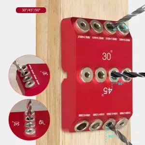 30/45/90도 각도 드릴 구멍 가이드 지그 및 직선 휴대용 데크 케이블 난간 래그 나사 드릴링 템플릿