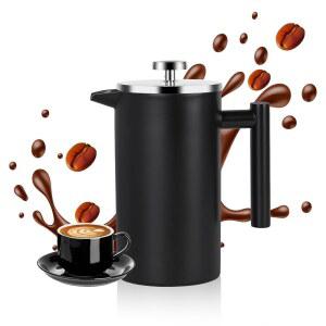 YOLIFE 34 OZ 대형 프렌치 프레스, 프리미엄 스테인리스 견고 단열 프렌치 프레스 커피 메이커, 프렌치 커피 프레스 4-8컵, 가정용 주방 캠 루즈 티, 우아한 블랙