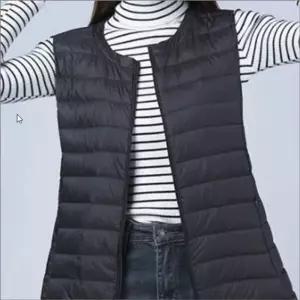 여성 경량 롱 패딩조끼 라운드넥 이너 조끼 겨울 롱베스트 2색