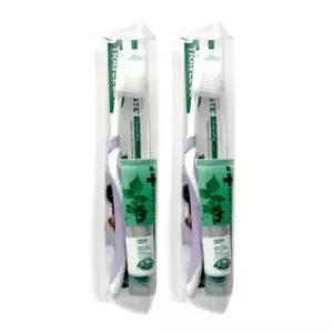 덴티스테 치약 여행용세트 2개(뉴플러스화이트20g+이중모칫솔)