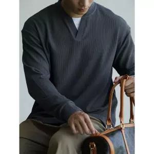 아고스또 니트 면 가을 빈티지 캐주얼 카디건 작은 혼방 브이넥 남자브이넥니트 반오픈 UNO3